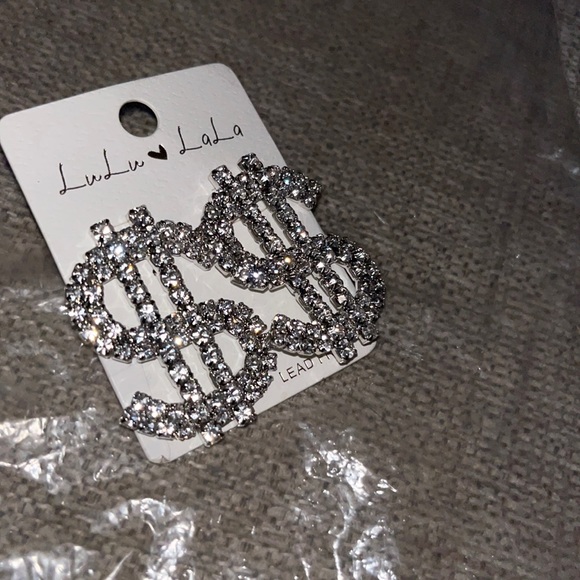 Dollar Sign Earrings - Picture 1 of 3